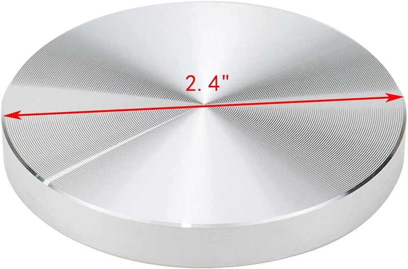 Mcredy Aluminum Disc M10 Thread 60mm/2.4" Diameter Glass Table Top Adapter Round Silver Set of 8 - Image 3